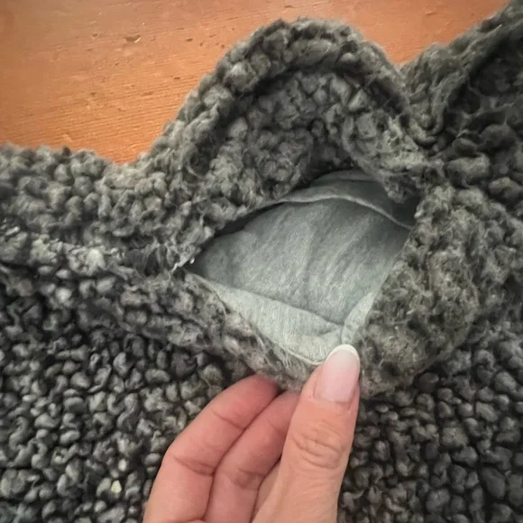 Original Weatherproof Vintage Gray Teddy Fleece Sherpa Jacket 1/4 Zip Small - Picture 6 of 8